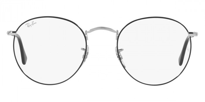 Ray-Ban™ Round Metal RX3447V 2861 50 - Black on Silver