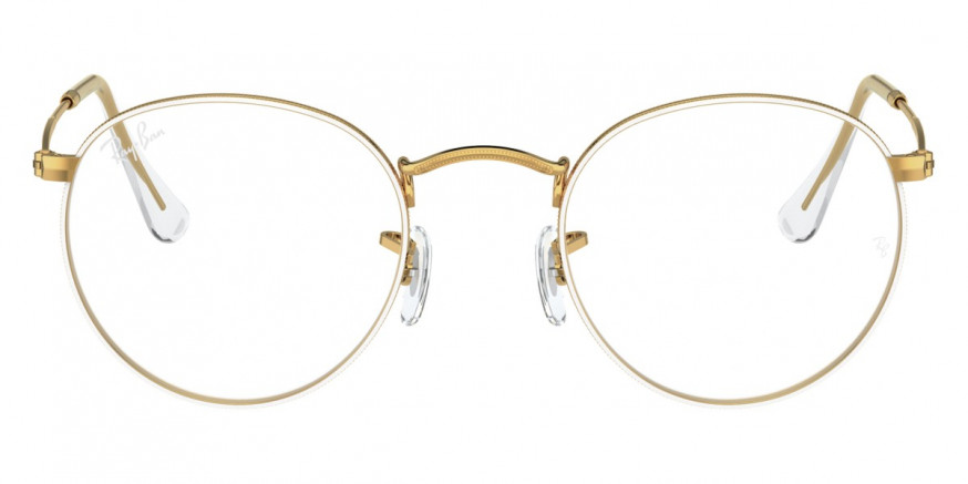 Ray-Ban™ Round Metal RX3447V 3104 47 - White On Legend Gold