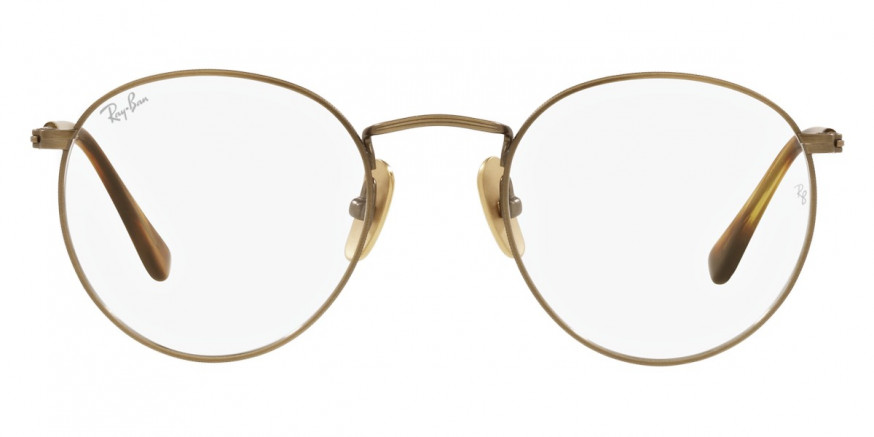 Ray-Ban™ Round RX8247V 1222 50 - Demigloss Antique Gold