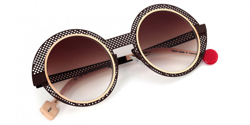 Sabine Be™ Be Val De Loire Hole Sun 567 50 - Satin Dark Chocolate Perforated/Polished Rose Gold