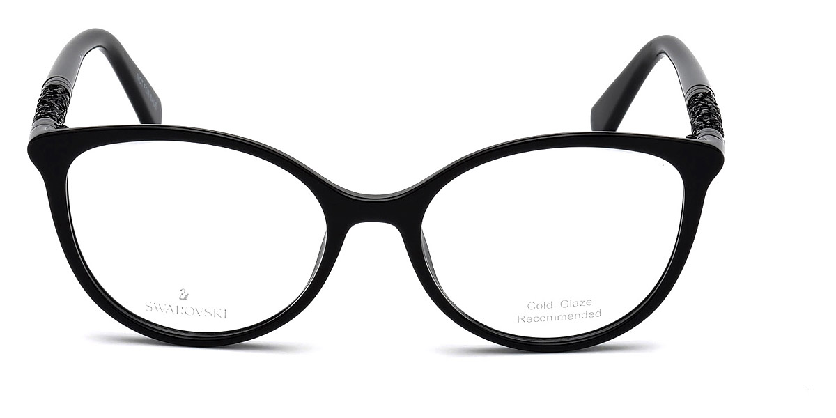 WEB限定カラー 001 SK5258 Swarovski™ 53 Eyeglasses Black Shiny ボディ・フェイスケア