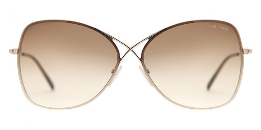 Tom Ford™ FT0250 Colette 28F 63 - Shiny Rose Gold/Dark Brown