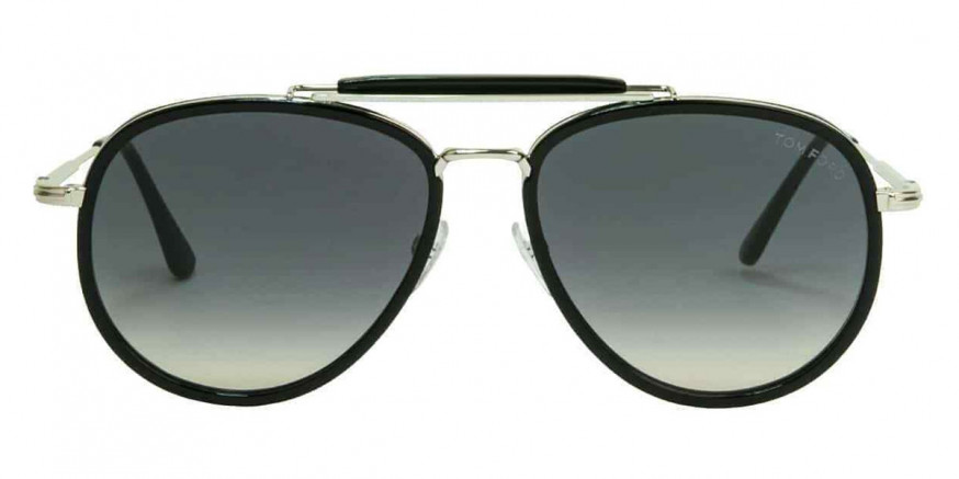 Tom Ford™ FT0666 Tripp 01B 58 - Shiny Black Acetate/Shiny Rhodium