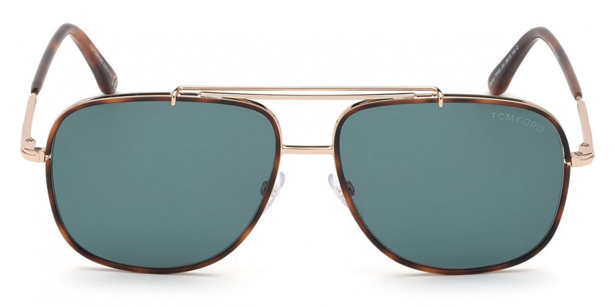 Tom Ford™ FT0693 Benton 28V 58 - Shiny Rose Gold/Classic Havana Acetate