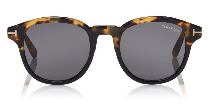 Tom Ford™ FT0752 Jameson 56A 52 - Shiny Tortoise Clear-Cut Black