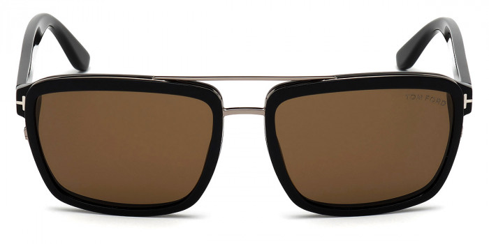 TOM FORD ハイネックニット ブラウン Tom Ford™ FT0780 Anders 01J 58 Shiny Black Sunglasses