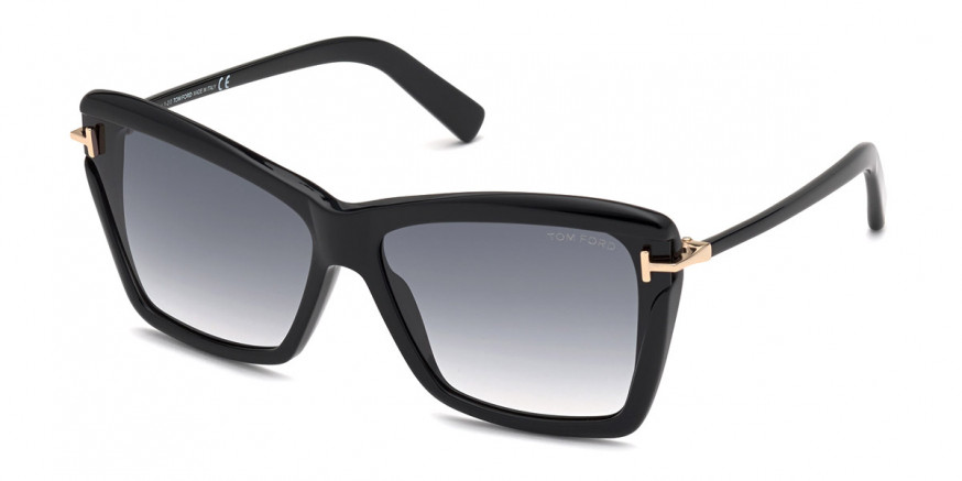 Tom Ford™ FT0849 Leah 01B 64 - Shiny Black with Rose Gold