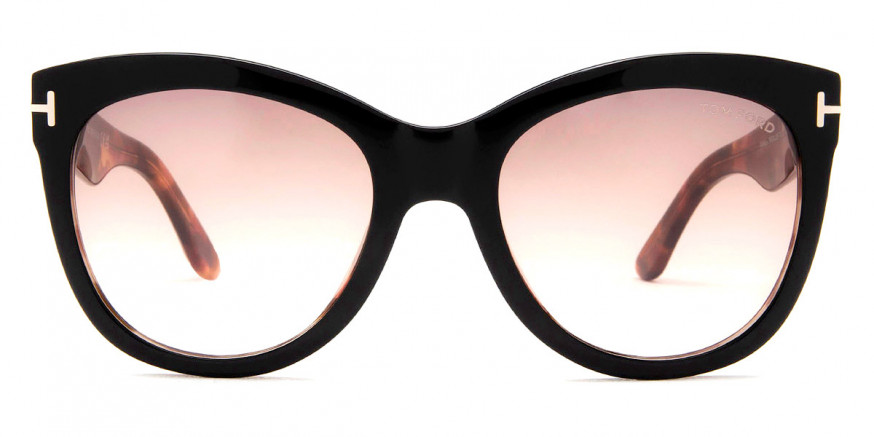 Tom Ford™ FT0870 Wallace 05F 54 - Shiny Black & Antique Pink Havana