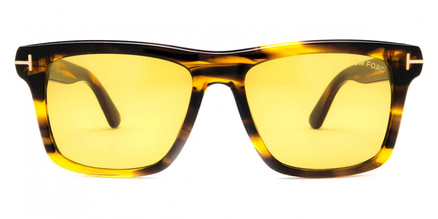 Tom Ford™ FT0906 Buckley-02 55E 56 - Shiy Brown with Amber Stripes