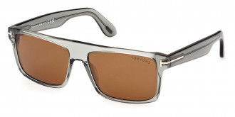 Color: Shiny Transparent Gray/T Logo (20E) - Tom Ford FT0999Philippe-0220E58