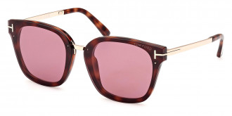 Color: Shiny Dark Havana/T Logo (52Y) - Tom Ford FT1014Philippa-0252Y68