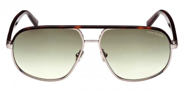 Tom Ford™ FT1019 Maxwell 14P 59 - Shiny Light Ruthenium/Dark Havana/T Logo