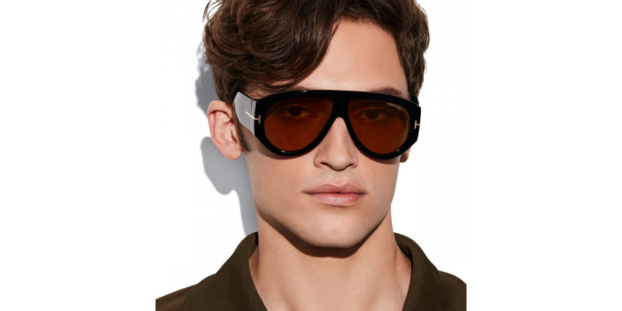Color: Shiny Black/T Logo (01E) - Tom Ford FT1044Bronson01E60