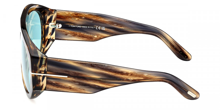 Color: Shiny Dark Havana/T Logo (56V) - Tom Ford FT1044Bronson56V60