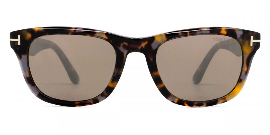 Tom Ford™ FT1076 Kendel 55L 54 - Shiny Vintage Gray Havana/T Logo