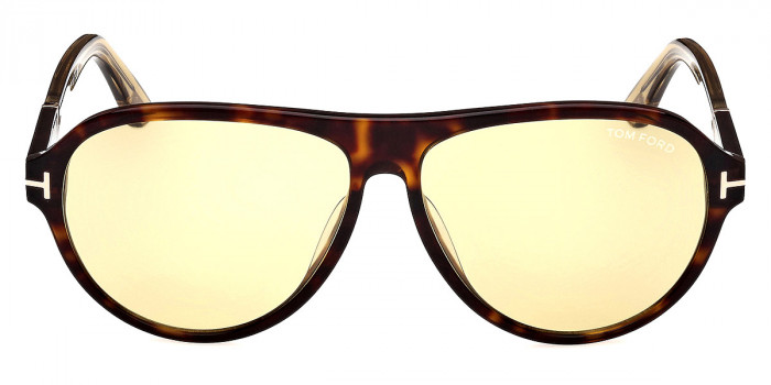 Tom Ford™ FT1080 Quincy 52N 59 - Dark Havana/Shiny Light Yellow