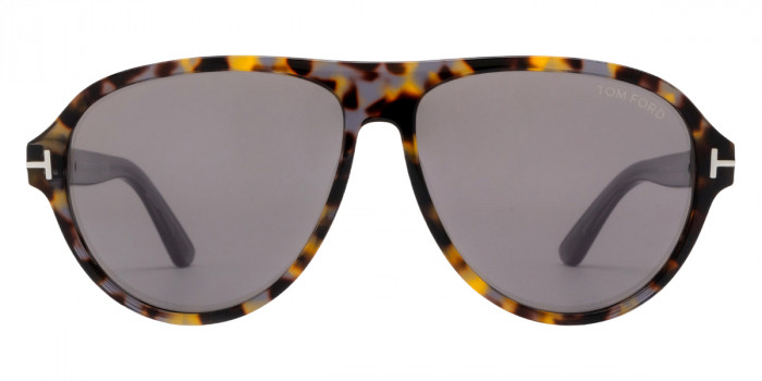 Tom Ford™ Quincy FT1080 55C 59 - Colored Havana/Shiny Gray