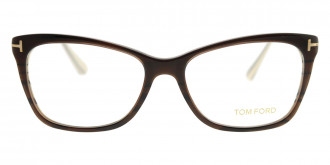 Color: Shiny Transparent Brown/White-Brown Horns/Brushed Rose Gold (050) - Tom Ford FT535305052