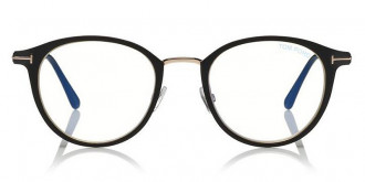 Color: Matte Black/Shiny Rose Gold Bridge & T Logo (002) - Tom Ford FT5528-B00249