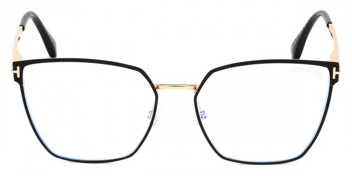 Tom Ford™ FT5574-B 001 55 - Black Enamel/Shiny Rose Gold/Blacks