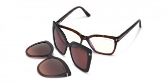 Tom Ford™ FT5641-B 054 53 - Red Havana & Black & Burgundy/Havana-To-Rose