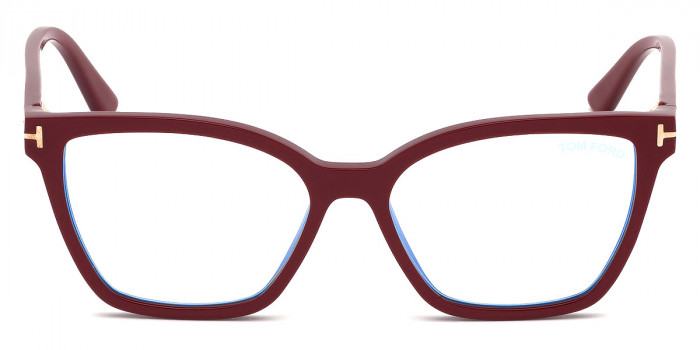 Tom Ford™ FT5641-B 075 53 - Fuchsia & Red Havana & Light Brown/Black