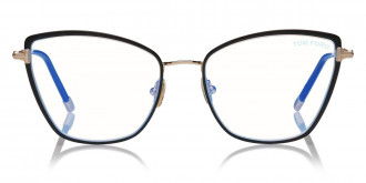Tom Ford™ FT5740-B 001 54 - Black Enamel/Shiny Rose Gold/Shiny Black/T Logo