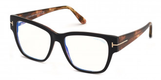 Tom Ford™ FT5745-B 005 54 - Bilayer Black and Antique Pink Havana/T Logo