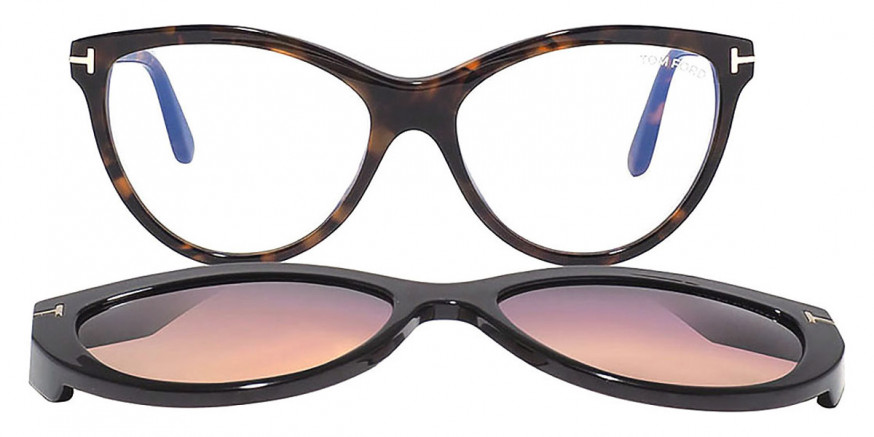 Tom Ford™ FT5772-B 052 55 - Vintage Dark Havana/Black Clip