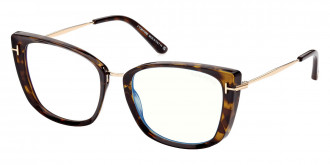 Color: Shiny Classic Dark Havana/Rose Gold/T Logo (052) - Tom Ford FT5816-B05253