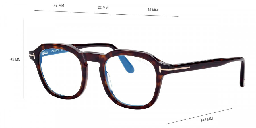 Color: Shiny Dark Havana/T Logo (052) - Tom Ford FT5836-B05249