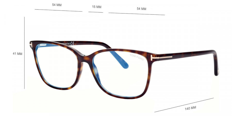 Color: Shiny Dark Havana/T Logo (052) - Tom Ford FT5842-B05254