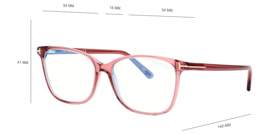 Color: Shiny Transparent Pink/T Logo (074) - Tom Ford FT5842-B07454