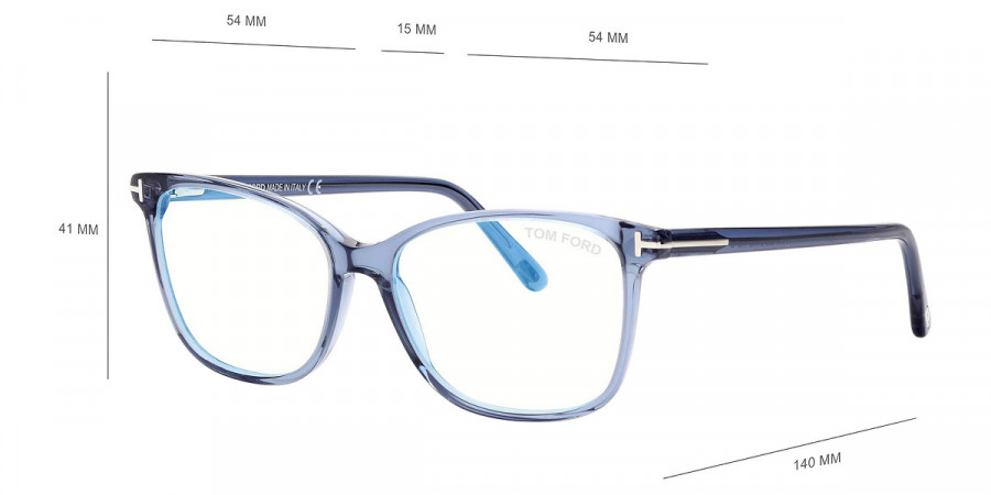 Color: Shiny Blue/T Logo (090) - Tom Ford FT5842-B09054