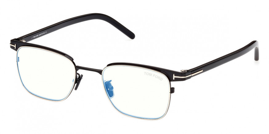 Tom Ford™ FT5854-D-B 001 49 Shiny Black/Rose Gold/T Logo Eyeglasses