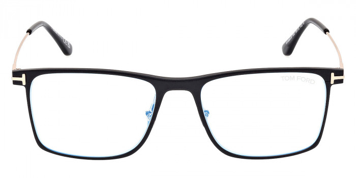 Tom Ford™ FT5865-B 002 55 - Matte Black/Shiny Rose Gold/T Logo