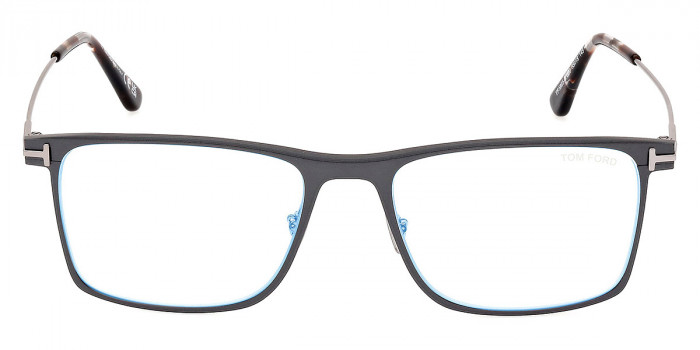 Tom Ford™ FT5865-B 020 55 - Matte Stone Gray/Shiny Light Ruthenium/T Logo