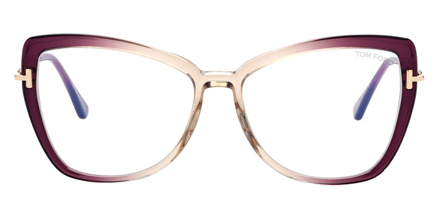 Tom Ford™ FT5882-B 083 55 - Shiny Transparent Violet and Beige/Pale Gold/T Logo