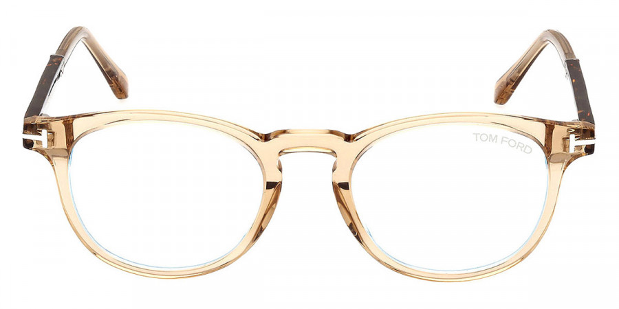 Tom Ford™ FT5891-B 047 49 - Transparent Beige/Palladium/T Logo