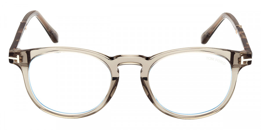 Tom Ford™ FT5891-B 095 49 - Transparent Olive/Shiny Rose Gold/T Logo