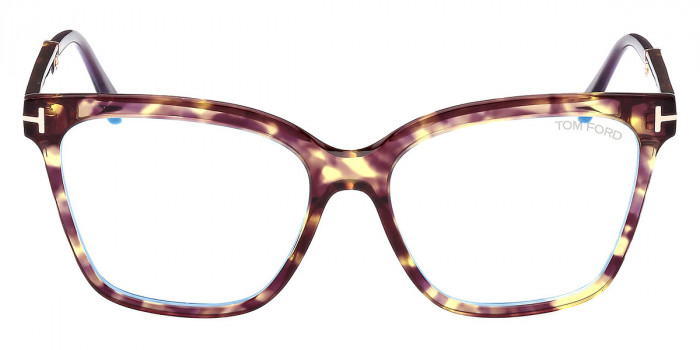 Tom Ford™ FT5892-B 055 56 - Violet Yellow Havana/Shiny Rose Gold/T Logo