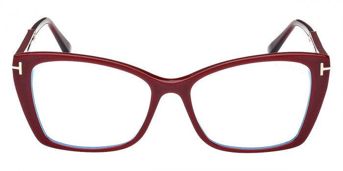 Tom Ford™ FT5893-B 069 55 - Shiny Solid Bordeaux/Shiny Rose Gold/T Logo