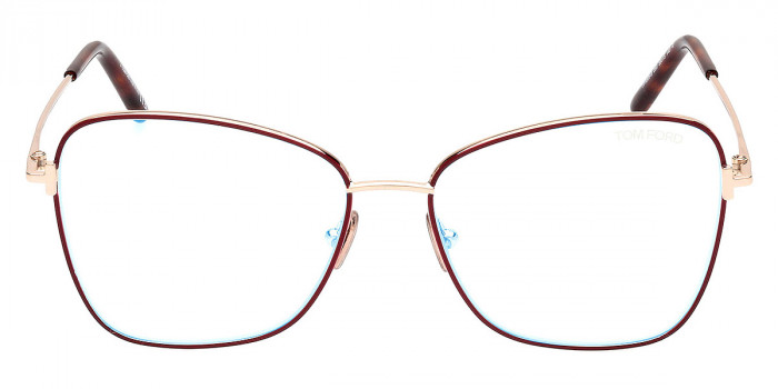 Tom Ford™ FT5906-B 069 55 - Shiny Rose Gold/Red Enamel/T Logo