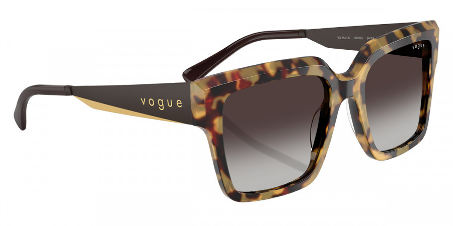 Color: Yellow Tortoise/Matte Brown/Gold (26058G) - Vogue Eyewear VO5553S26058G54