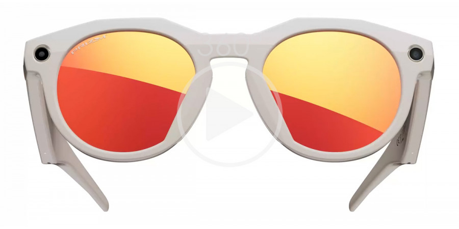 META HSTN OW8002 800204 in Polished Warm Gray frame with Prizm Ruby Mirrored lenses