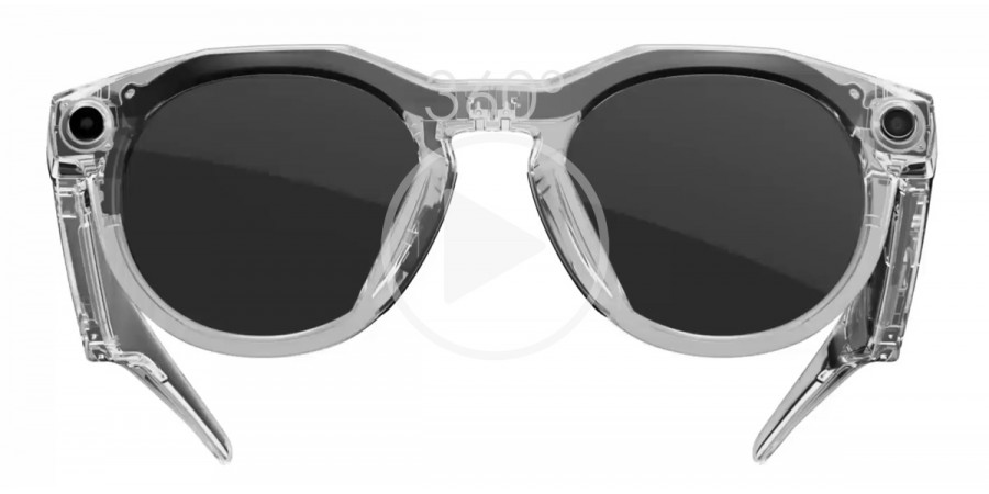META HSTN OW8002 800205 in Polished Clear frame with Clear to Gray Transitions AR lenses