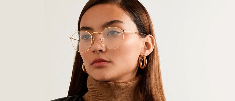 Eyeglasses: Gold Frame