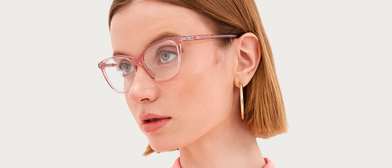 Eyeglasses: Pink Frame
