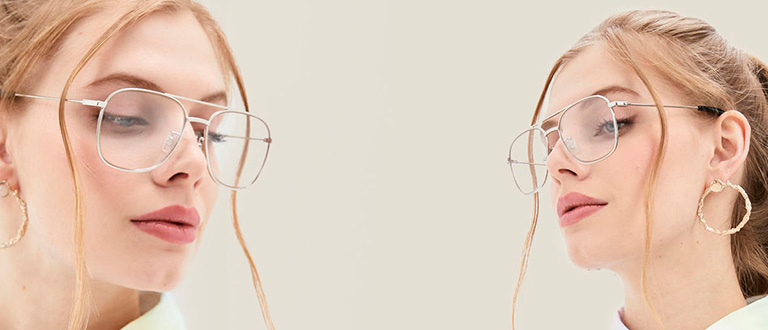 Eyeglasses: Silver Frame