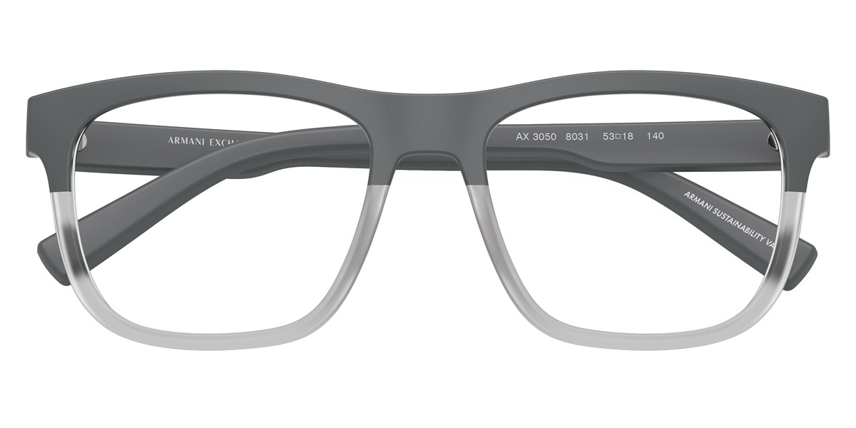 Color: Matte Gray/Transparent Gray (8031) - Armani Exchange AX3050803153